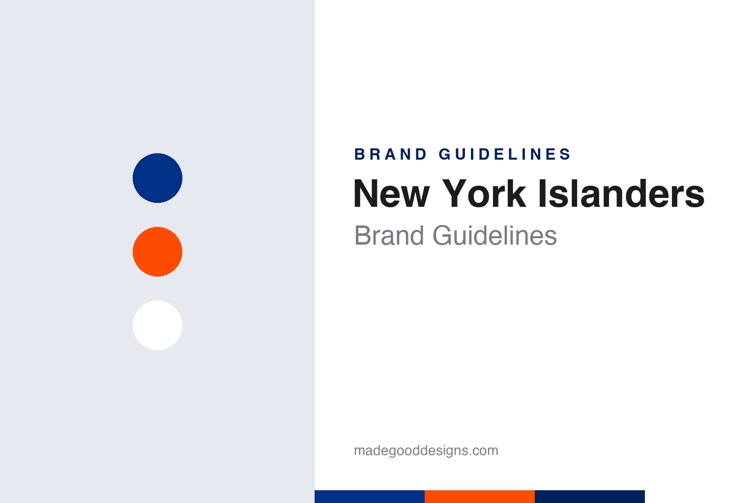 New York Islanders Brand Guidelines: A Map of Long Island, the Fisherman and Blue and Orange