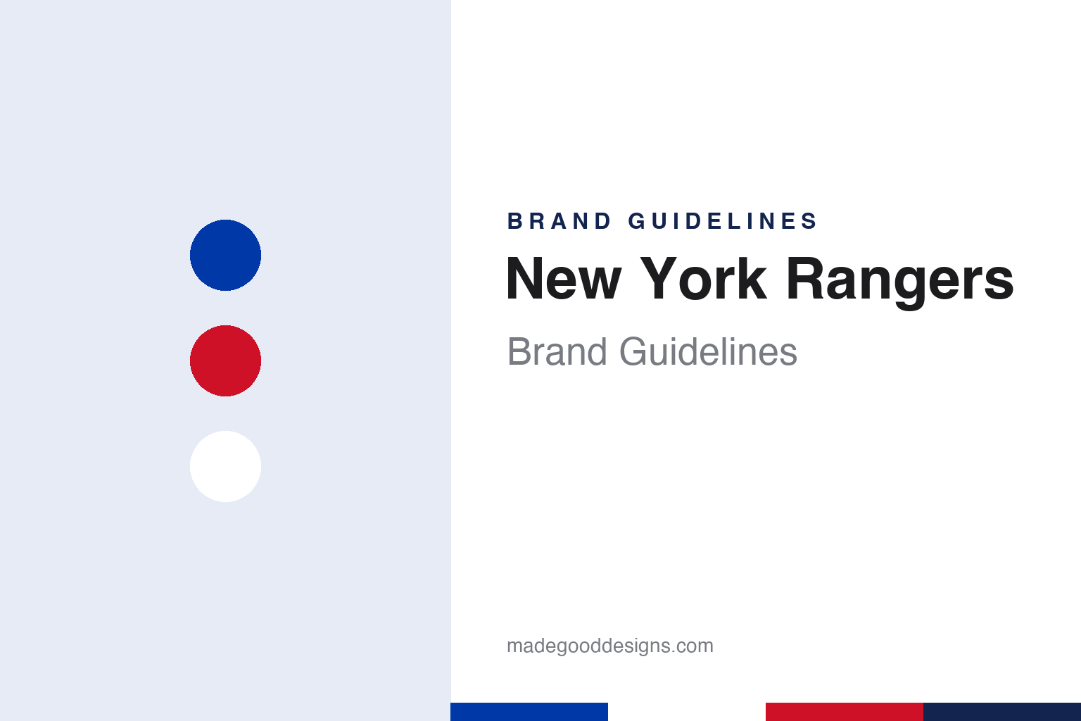 New York Rangers brand guidelines — abstract colour discs and material texture (original homage; not a New York Rangers product or logo)