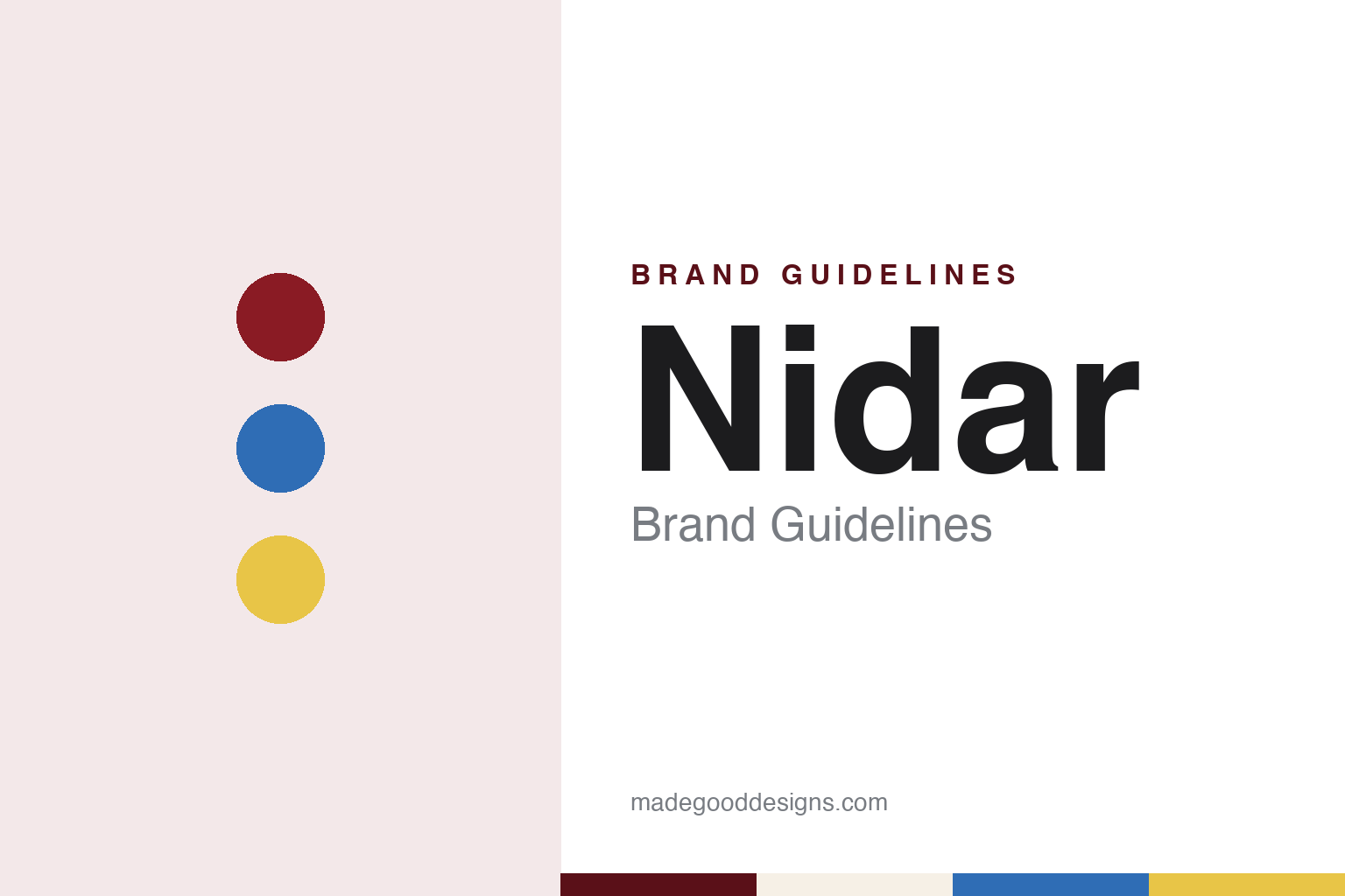 Nidar brand guidelines — abstract colour discs and material texture (original homage; not a Nidar product or logo)