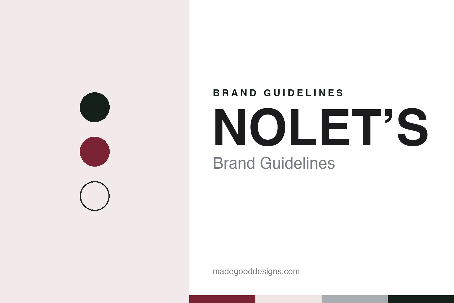 NOLET’S brand guidelines — abstract colour discs and material texture (original homage; not a NOLET’S product or logo)