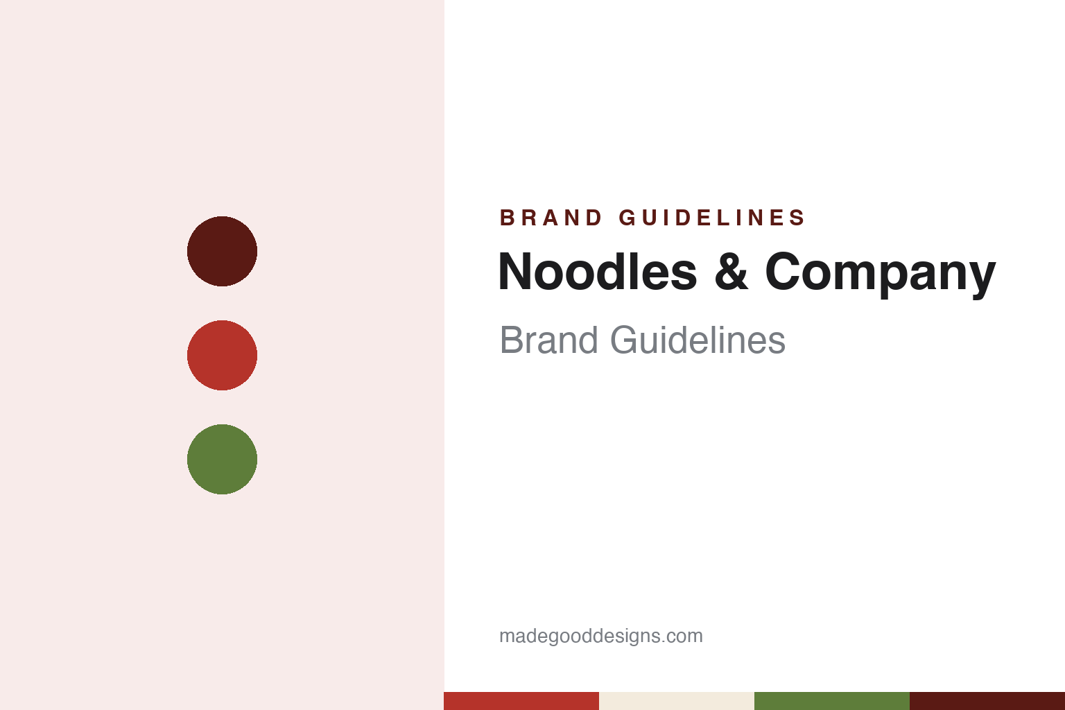 Noodles & Company brand guidelines — abstract colour discs and material texture (original homage; not a Noodles & Company product or logo)