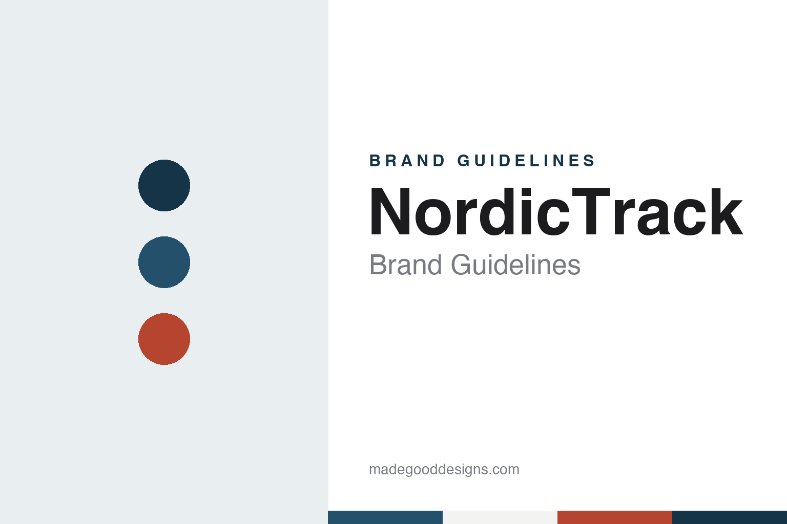 NordicTrack brand guidelines — abstract colour discs and material texture (original homage; not a NordicTrack product or logo)