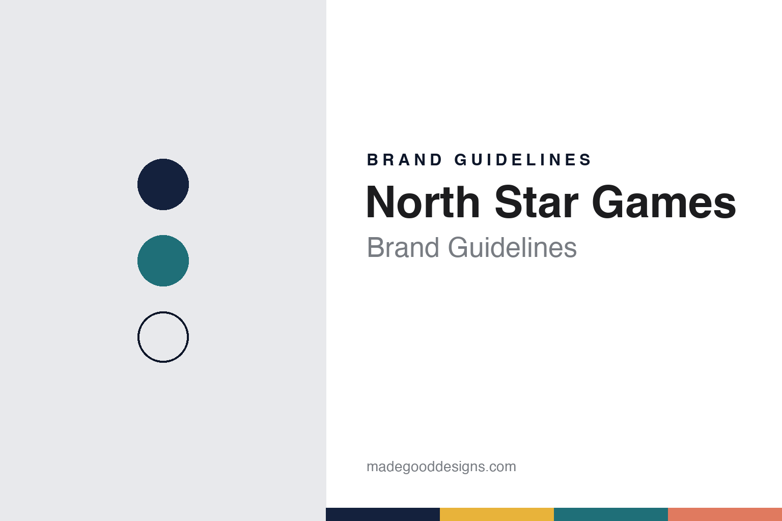 North Star Games brand guidelines — abstract colour discs and material texture (original homage; not a North Star Games product or logo)