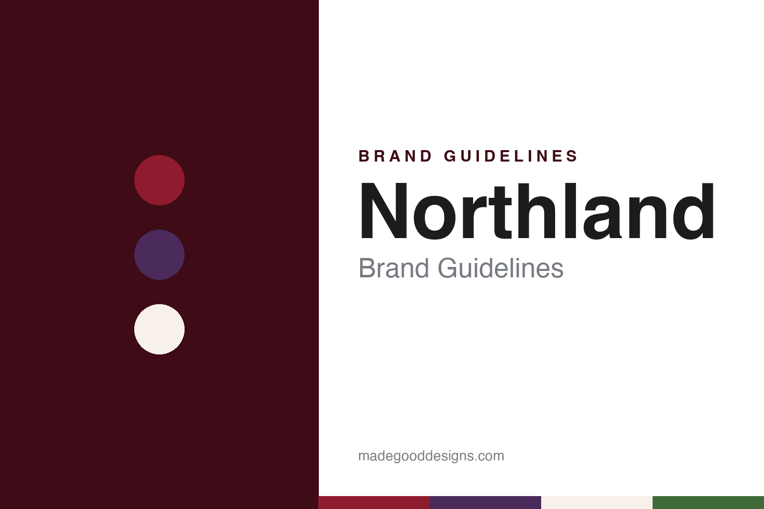 Northland brand guidelines — abstract colour discs and material texture (original homage; not a Northland product or logo)