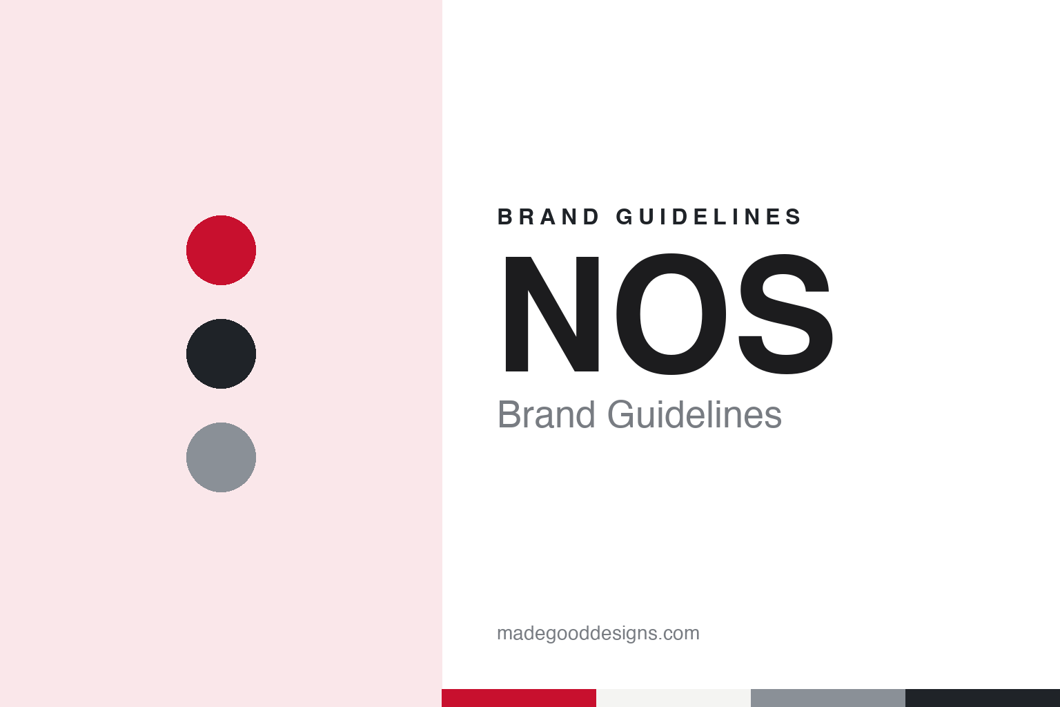 NOS brand guidelines — abstract colour discs and material texture (original homage; not a NOS product or logo)