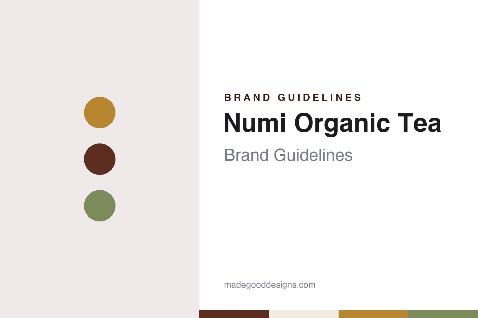 Numi Organic Tea brand guidelines — abstract colour discs and material texture (original homage; not a Numi Organic Tea product or logo)