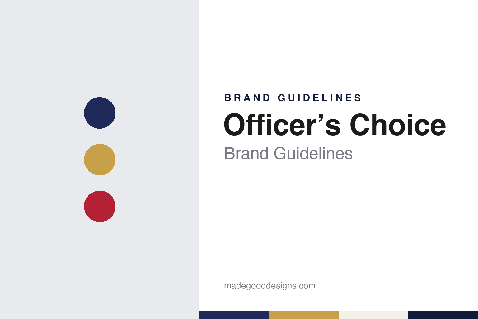 Officer’s Choice brand guidelines — abstract colour discs and material texture (original homage; not a Officer’s Choice product or logo)