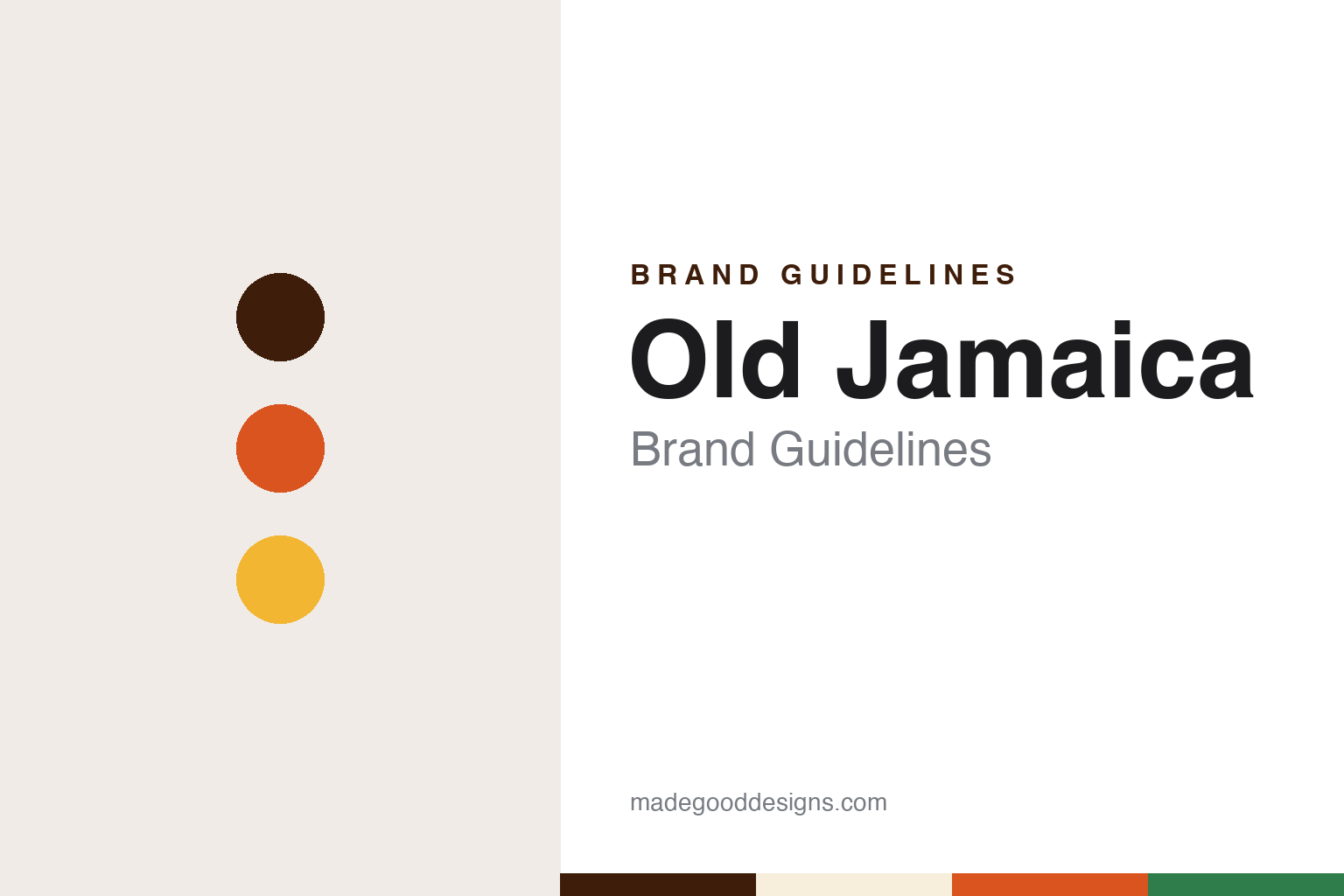 Old Jamaica brand guidelines — abstract colour discs and material texture (original homage; not a Old Jamaica product or logo)