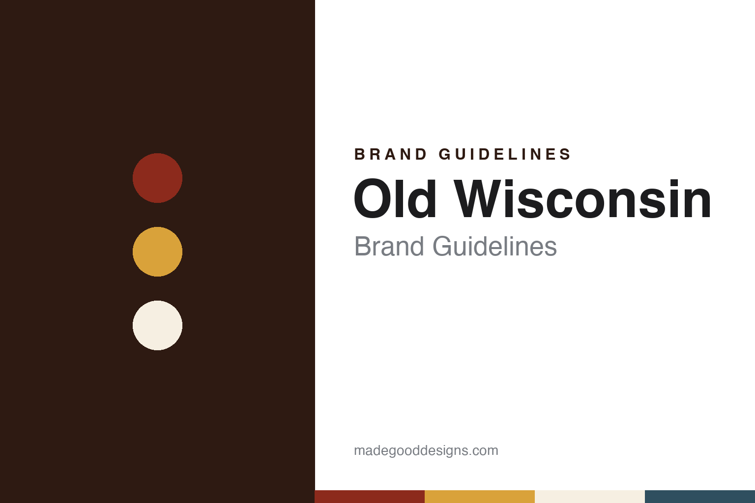Old Wisconsin brand guidelines — abstract colour discs and material texture (original homage; not a Old Wisconsin product or logo)