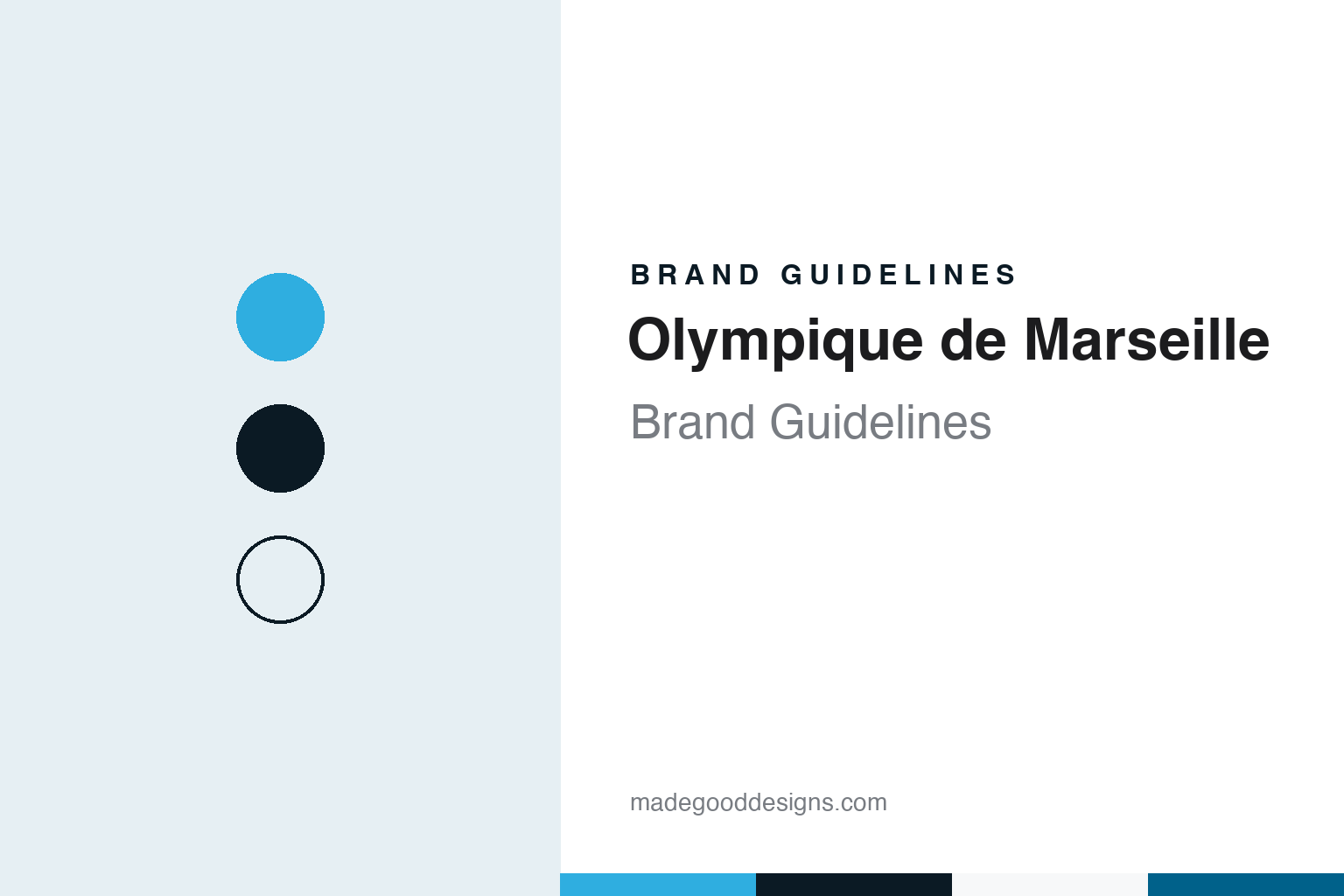 Olympique de Marseille brand guidelines — abstract colour discs and material texture (original homage; not a Olympique de Marseille product or logo)