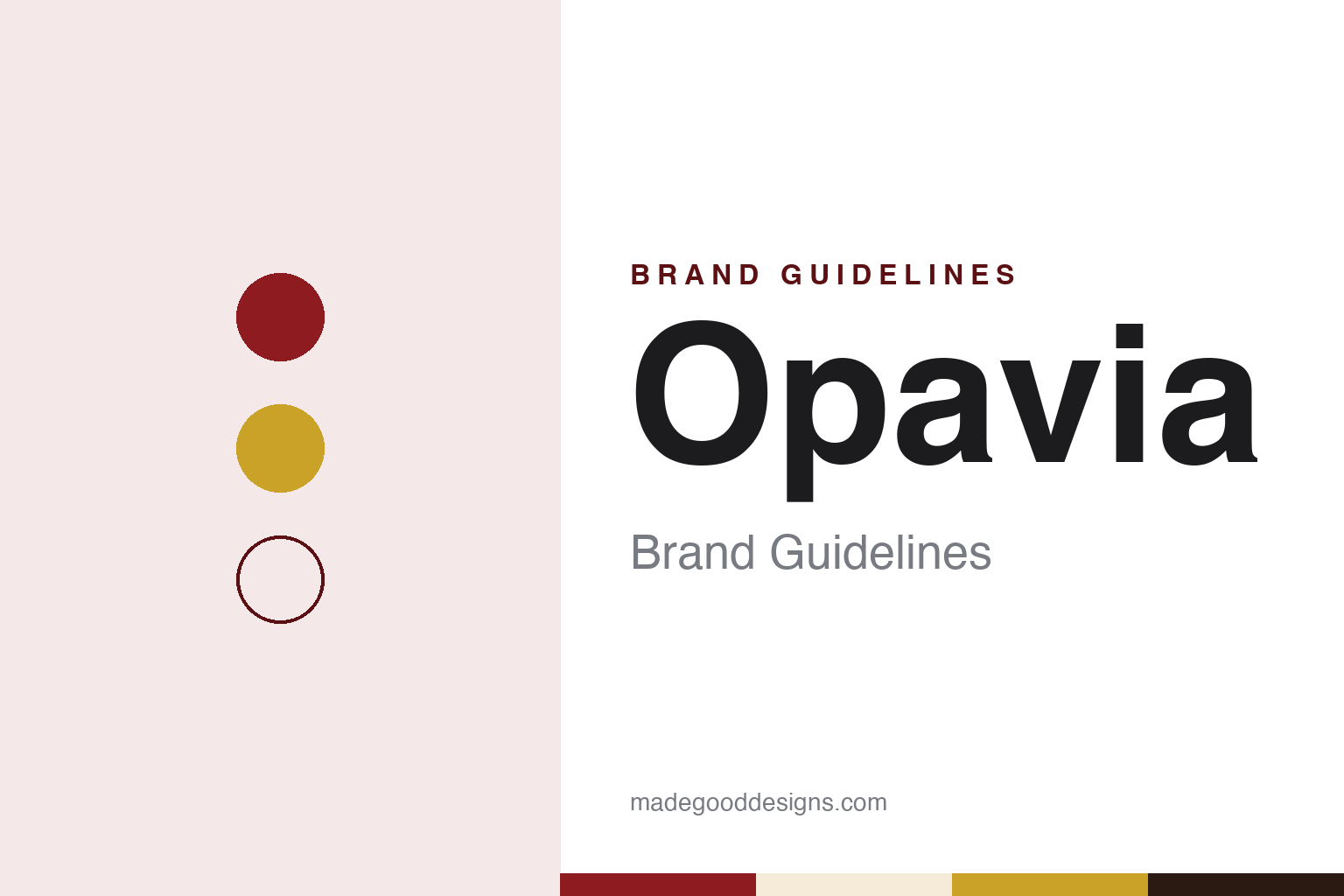 Opavia brand guidelines — abstract colour discs and material texture (original homage; not a Opavia product or logo)