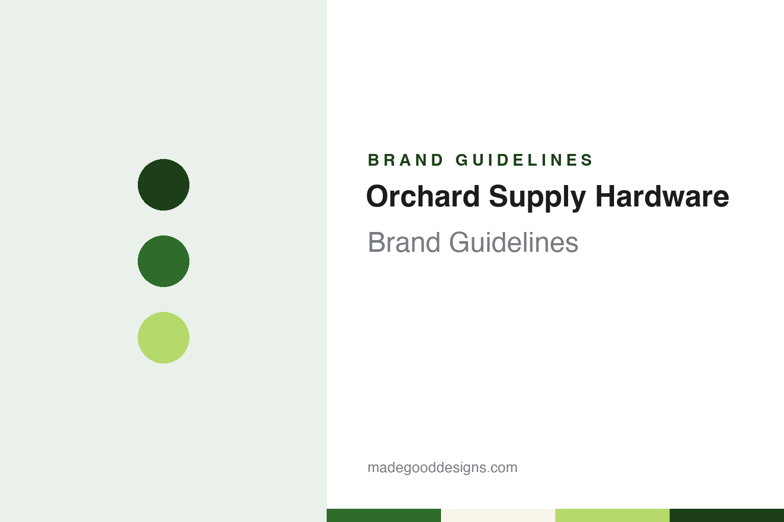 Orchard Supply Hardware Brand Guidelines: The San Jose Farmers’ Co-op Known as OSH