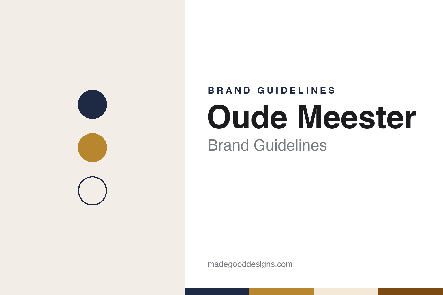 Oude Meester brand guidelines — abstract colour discs and material texture (original homage; not a Oude Meester product or logo)