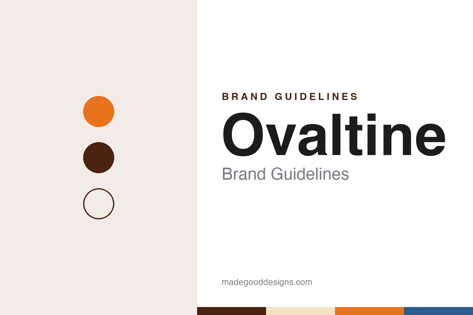 Ovaltine brand guidelines — abstract colour discs and material texture (original homage; not a Ovaltine product or logo)