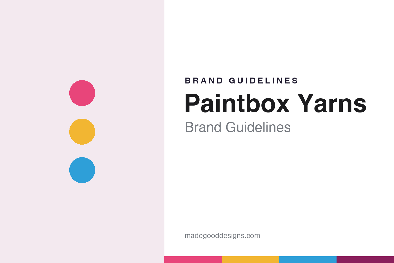 Paintbox Yarns brand guidelines — abstract colour discs and material texture (original homage; not a Paintbox Yarns product or logo)