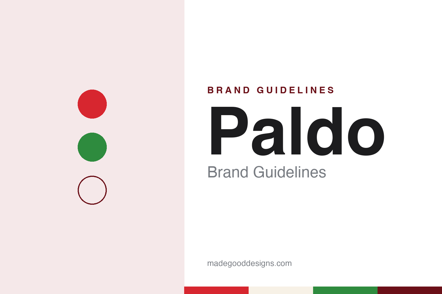 Paldo brand guidelines — abstract colour discs and material texture (original homage; not a Paldo product or logo)