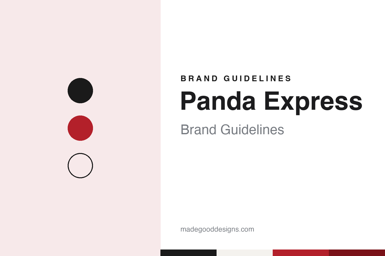 Panda Express brand guidelines — abstract colour discs and material texture (original homage; not a Panda Express product or logo)