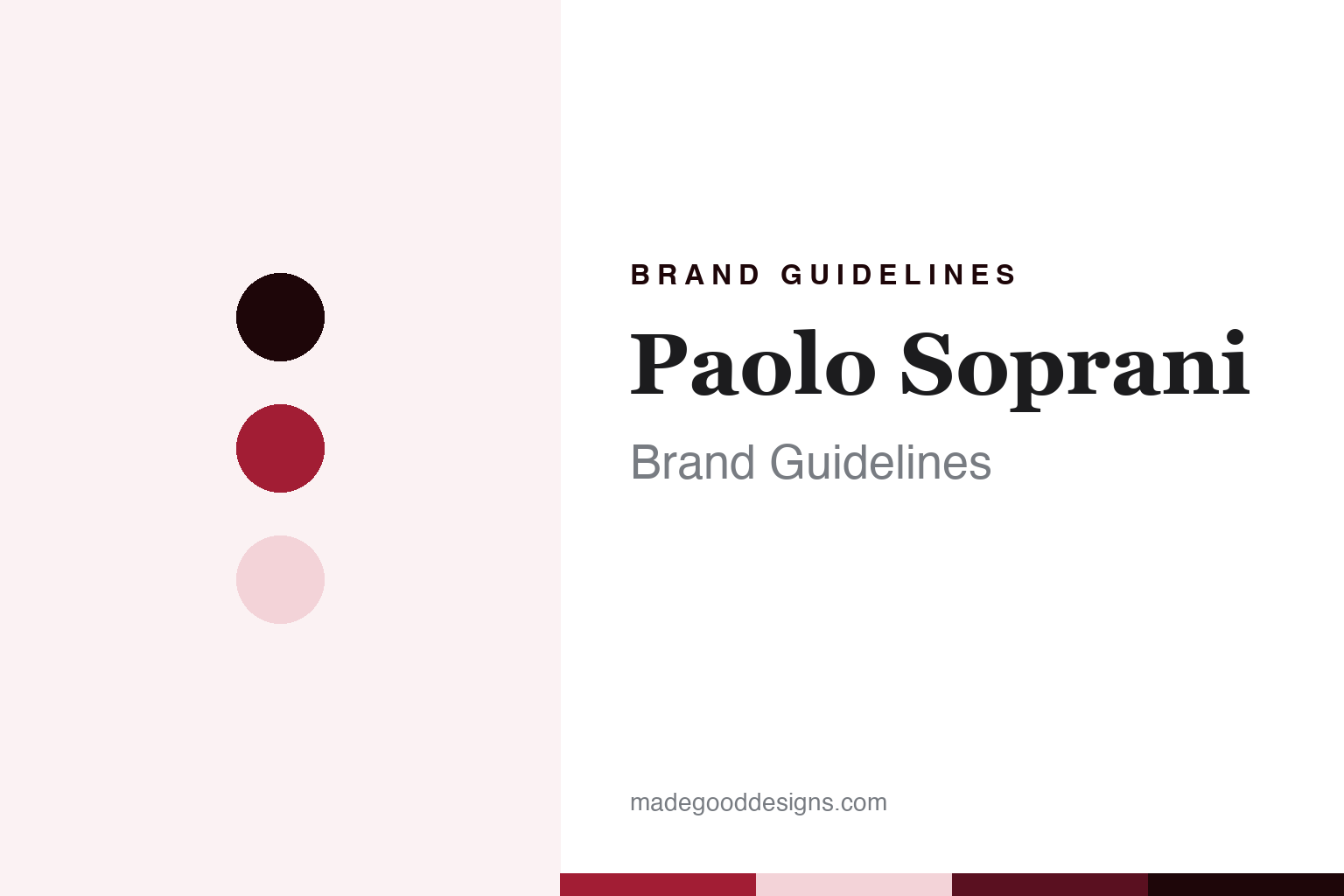 Paolo Soprani brand guidelines — abstract colour discs and material texture (original homage; not a Paolo Soprani product or logo)