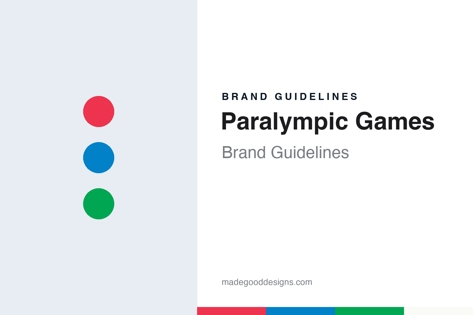 Paralympic Games brand guidelines — abstract colour discs and material texture (original homage; not a Paralympic Games product or logo)