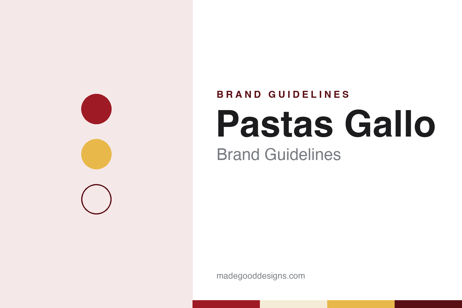 Pastas Gallo brand guidelines — abstract colour discs and material texture (original homage; not a Pastas Gallo product or logo)