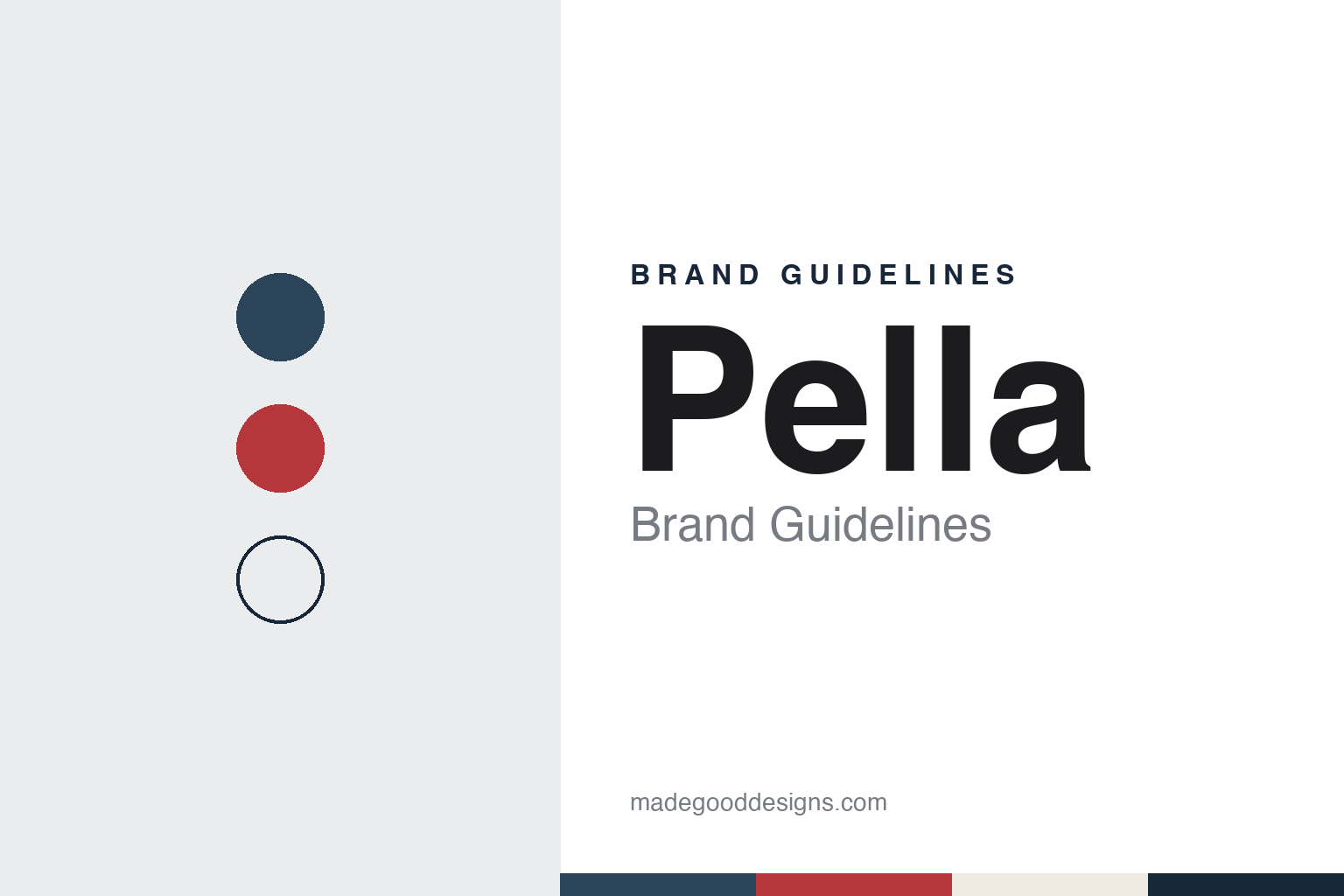 Pella brand guidelines — abstract colour discs and material texture (original homage; not a Pella product or logo)