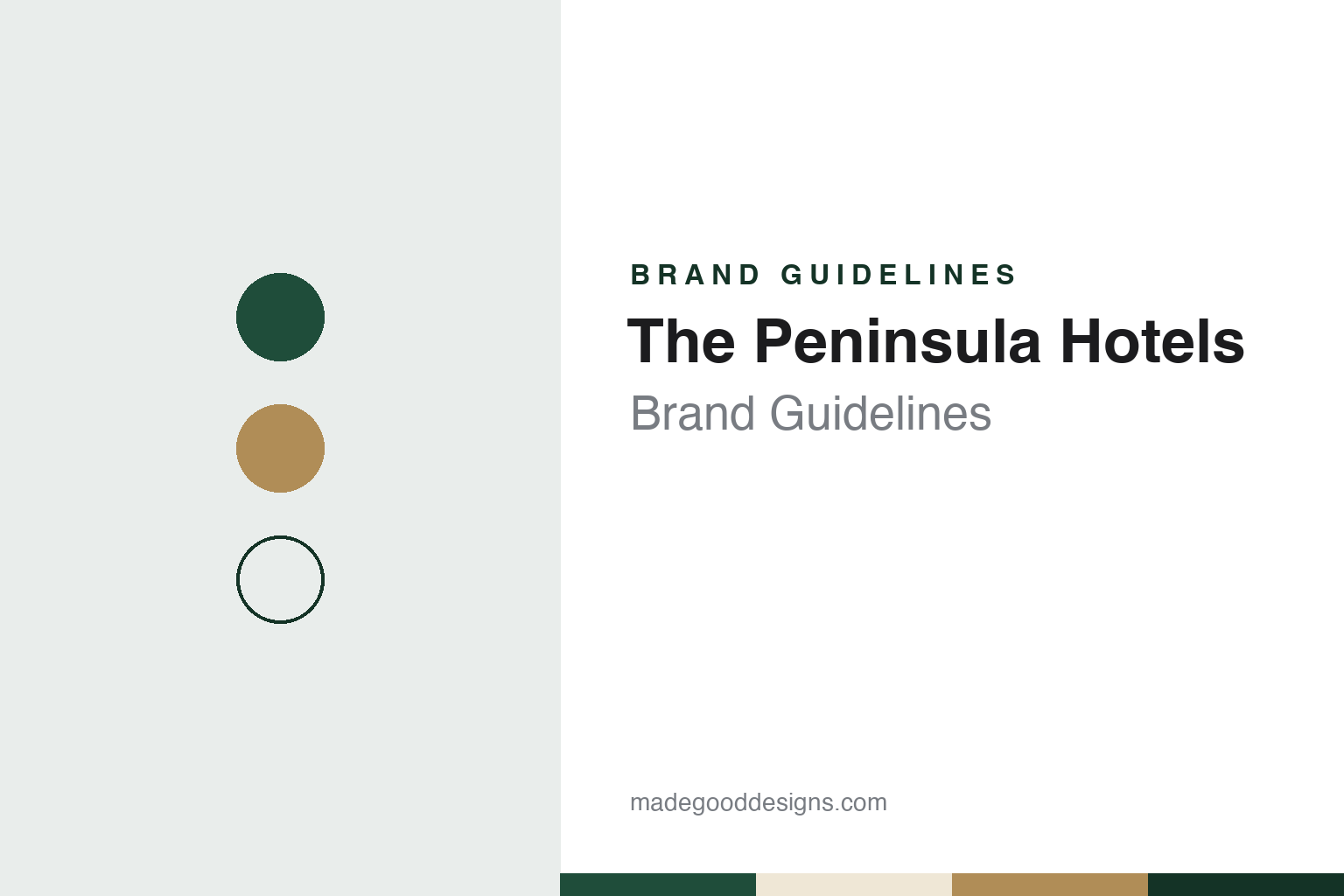 The Peninsula Hotels Brand Guidelines: Kowloon 1928, the Kadoories & Peninsula Green