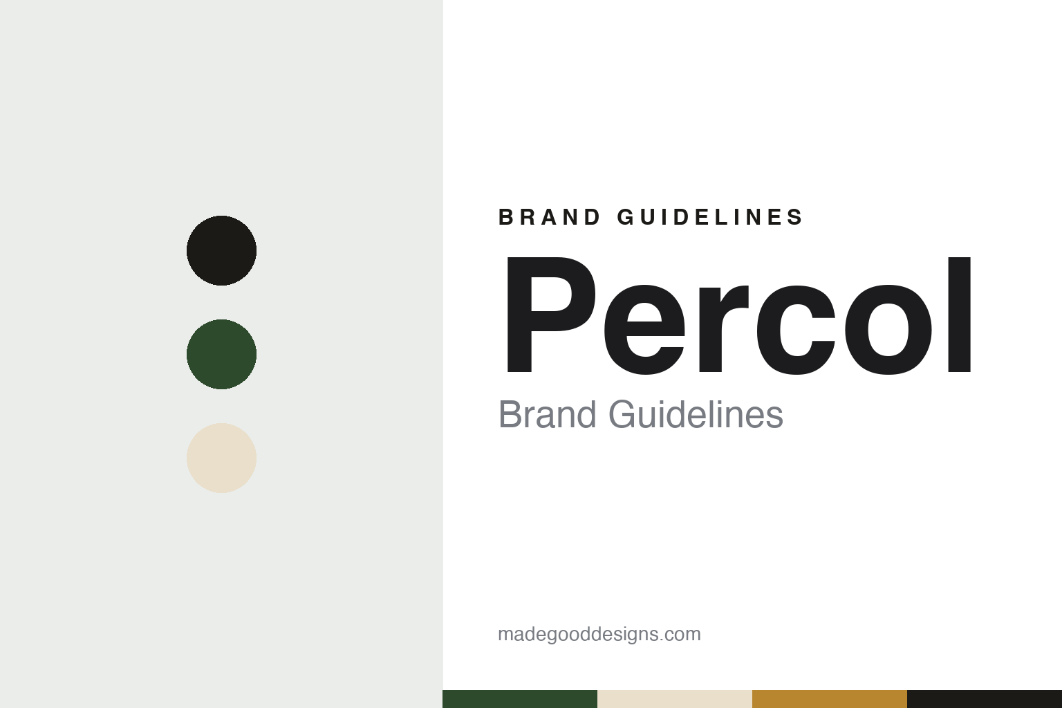 Percol brand guidelines — abstract colour discs and material texture (original homage; not a Percol product or logo)
