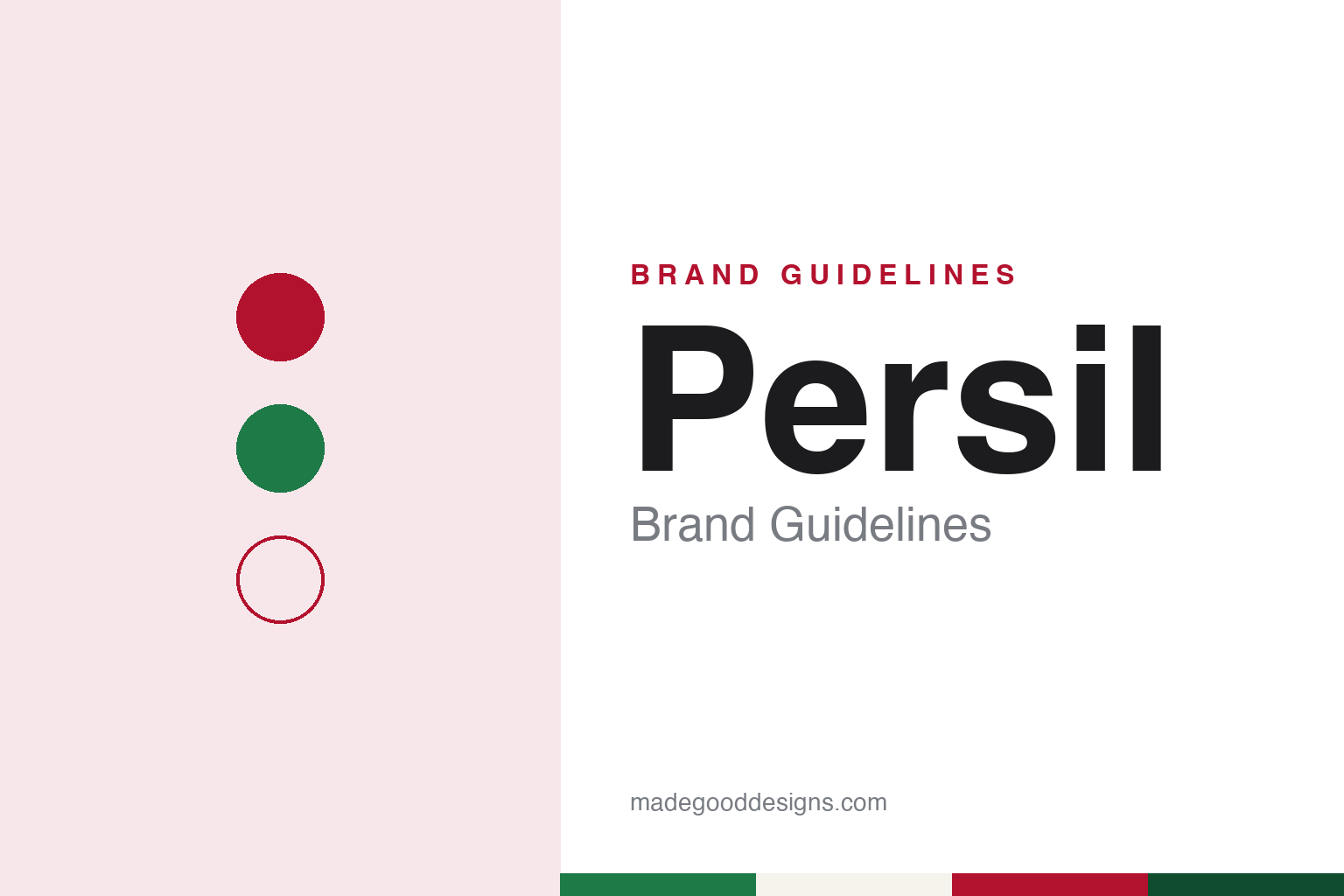Persil brand guidelines — abstract colour discs and material texture (original homage; not a Persil product or logo)