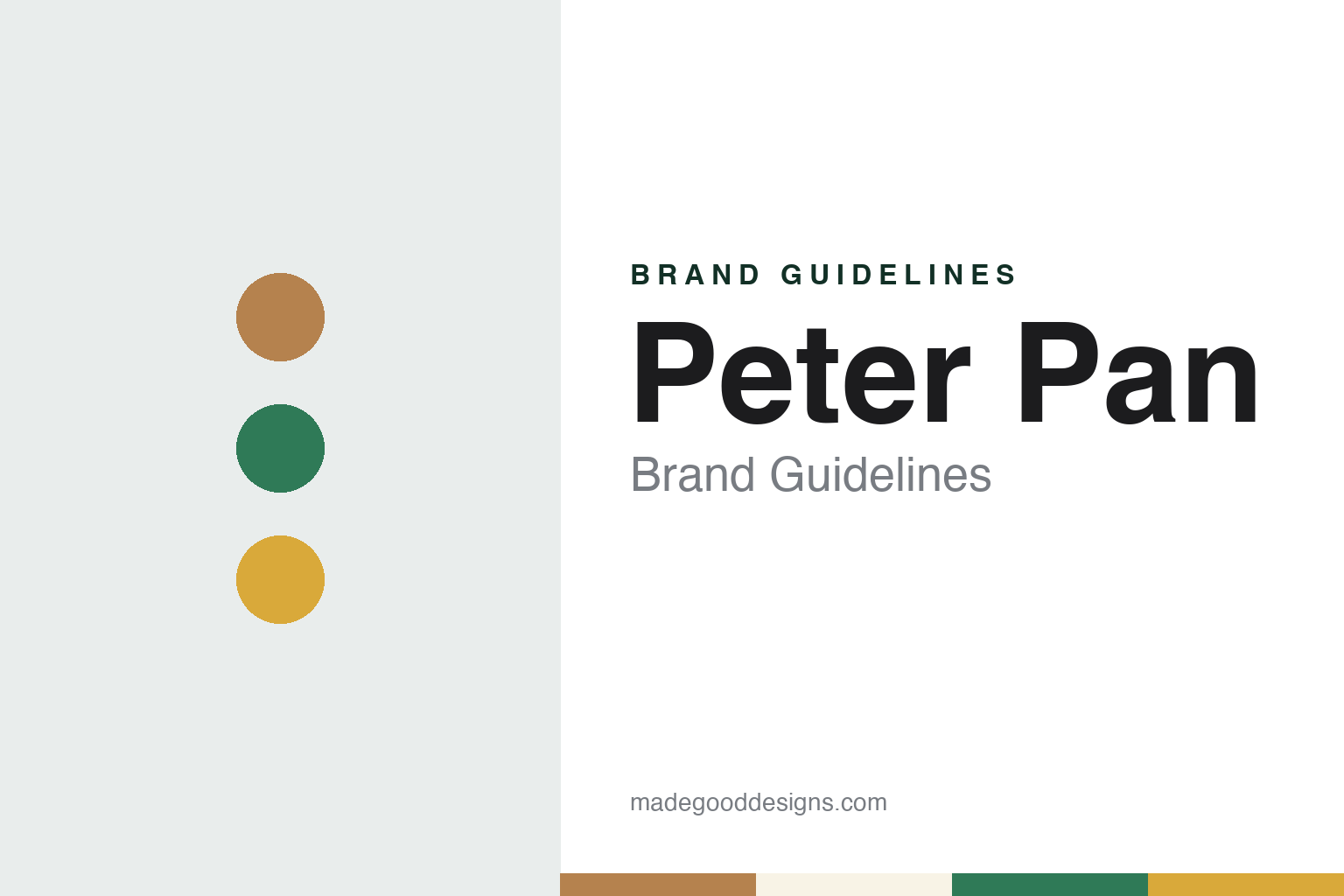 Peter Pan brand guidelines — abstract colour discs and material texture (original homage; not a Peter Pan product or logo)
