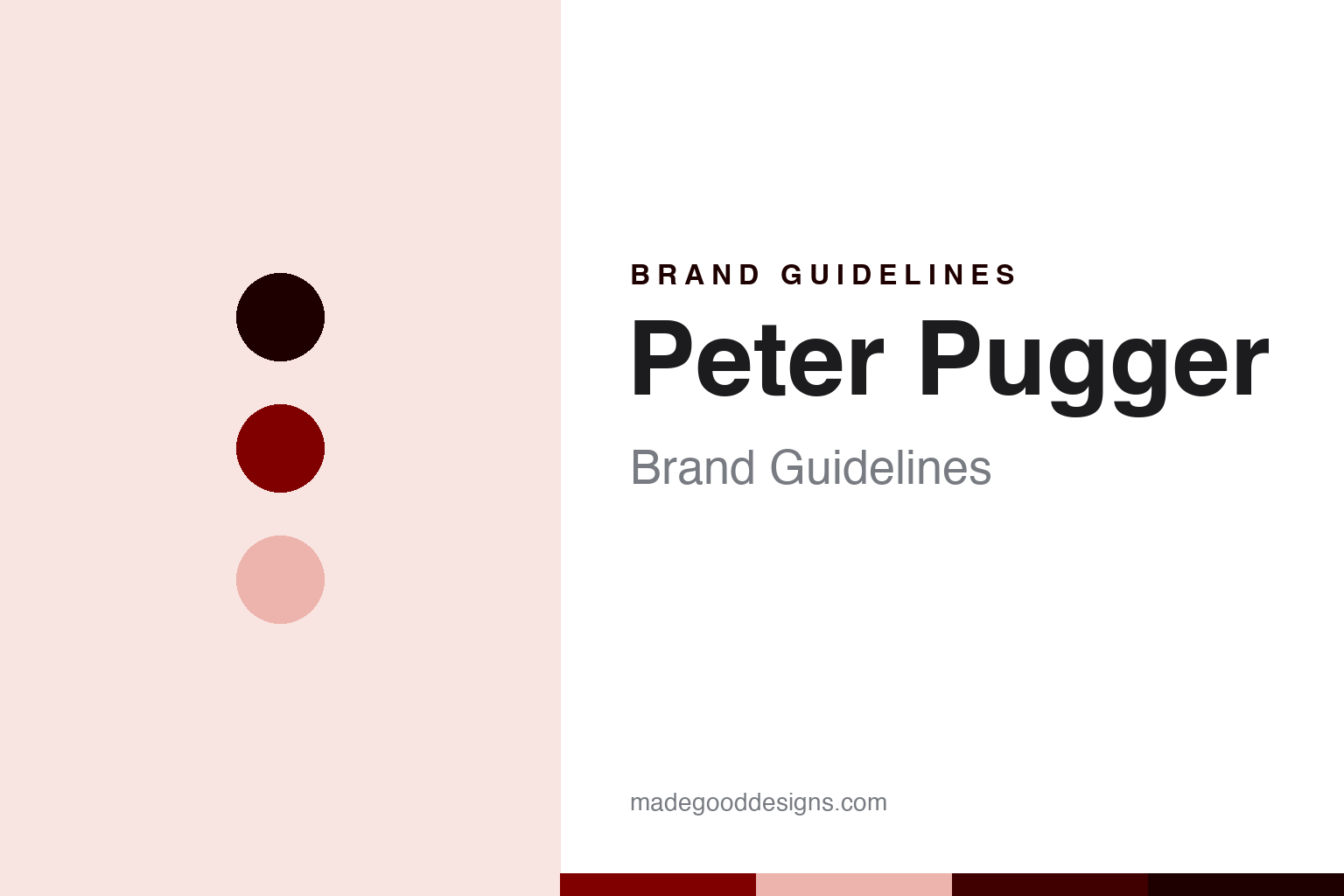 Peter Pugger brand guidelines — abstract colour discs and material texture (original homage; not a Peter Pugger product or logo)