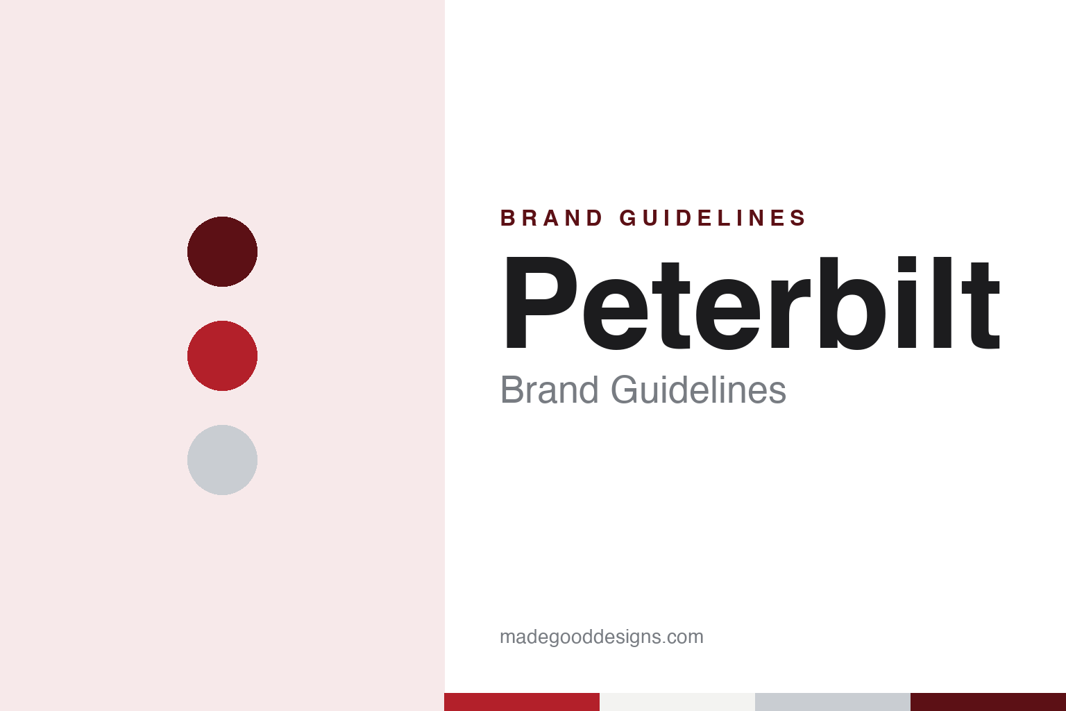 Peterbilt brand guidelines — abstract colour discs and material texture (original homage; not a Peterbilt product or logo)