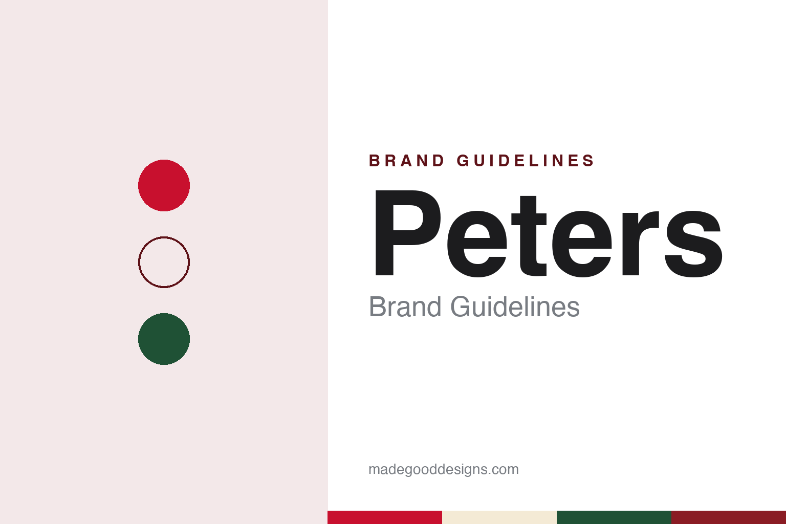 Peters brand guidelines — abstract colour discs and material texture (original homage; not a Peters product or logo)