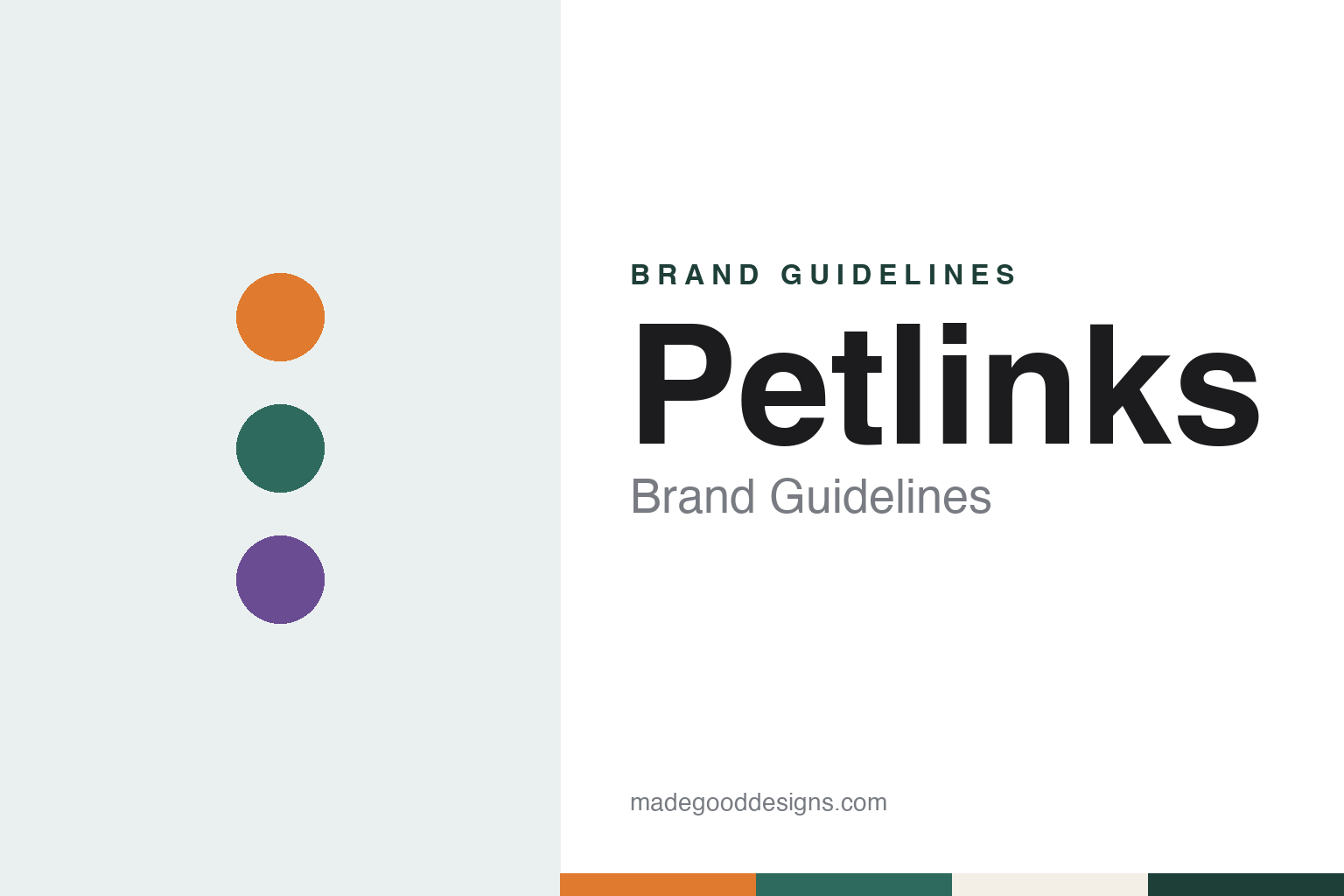 Petlinks brand guidelines — abstract colour discs and material texture (original homage; not a Petlinks product or logo)