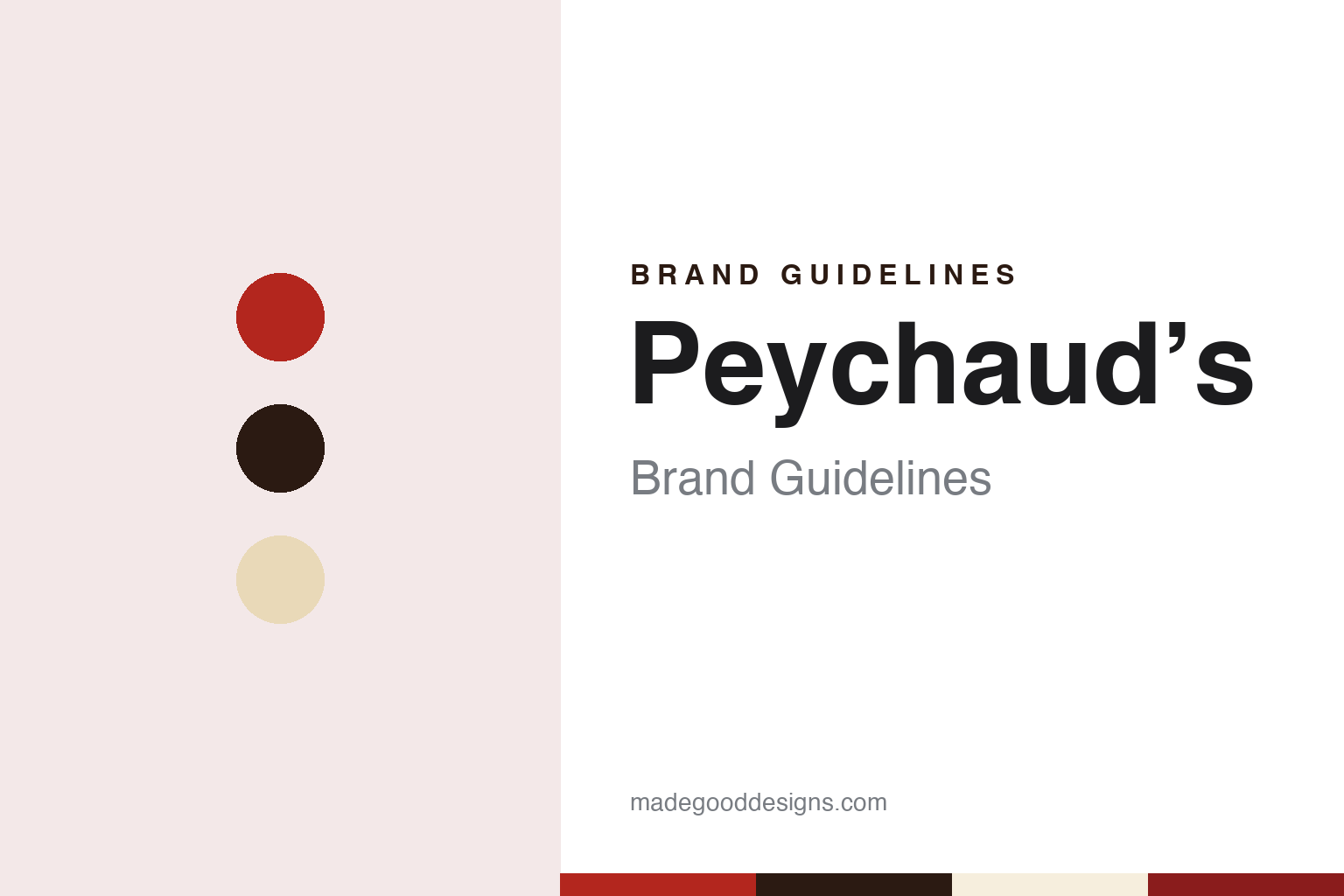 Peychaud’s brand guidelines — abstract colour discs and material texture (original homage; not a Peychaud’s product or logo)