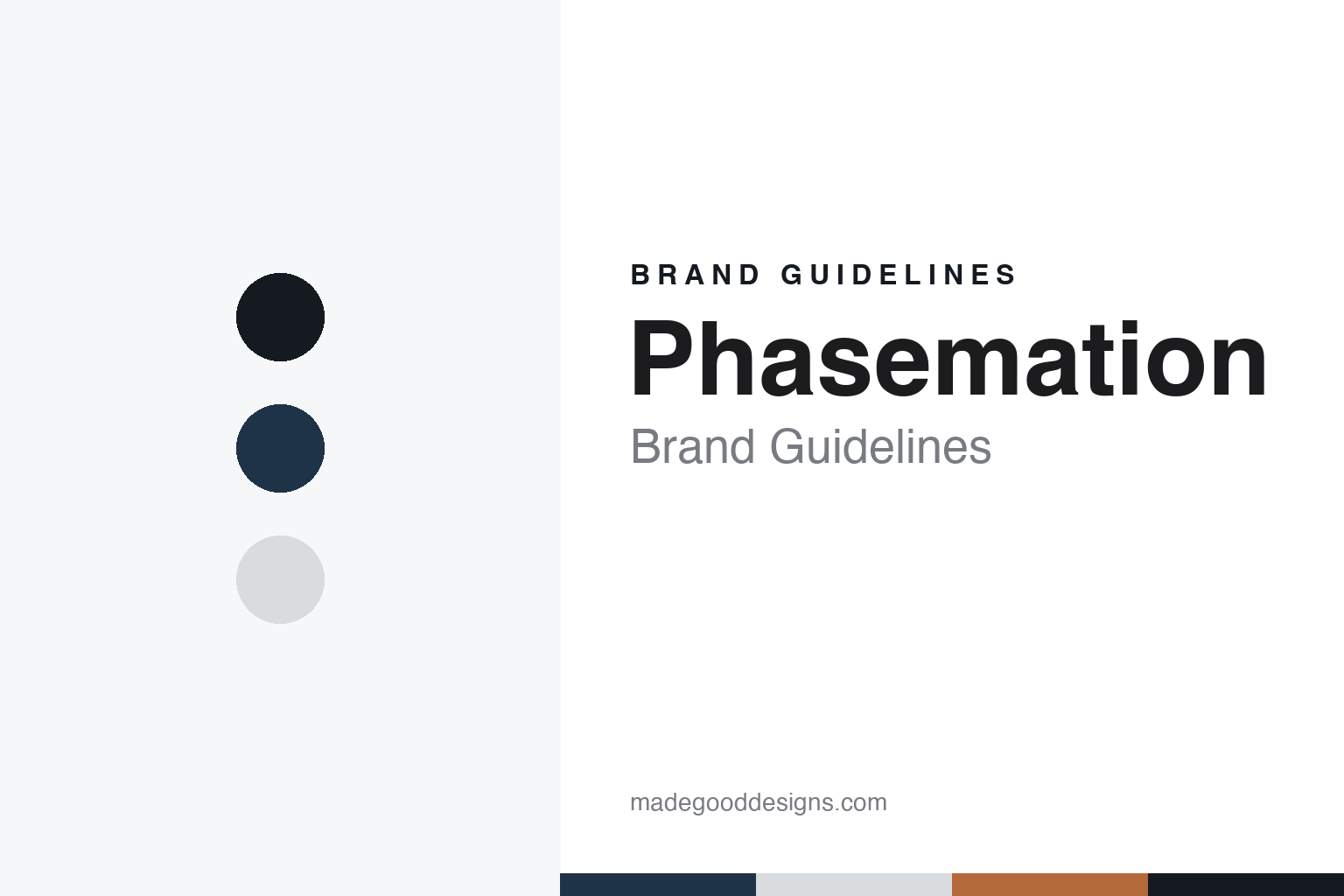 Phasemation brand guidelines — abstract colour discs and material texture (original homage; not a Phasemation product or logo)