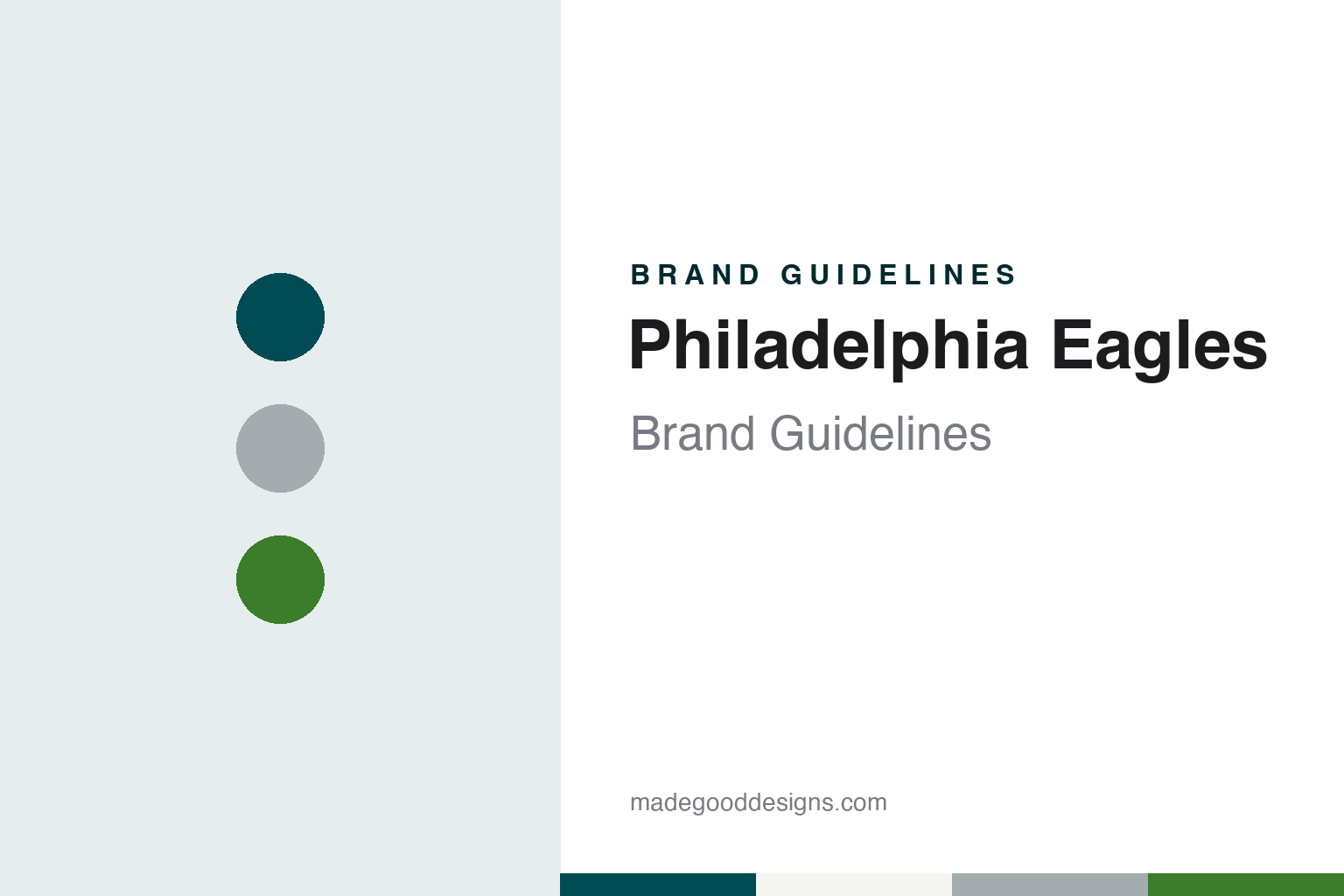 Philadelphia Eagles brand guidelines — abstract colour discs and material texture (original homage; not a Philadelphia Eagles product or logo)
