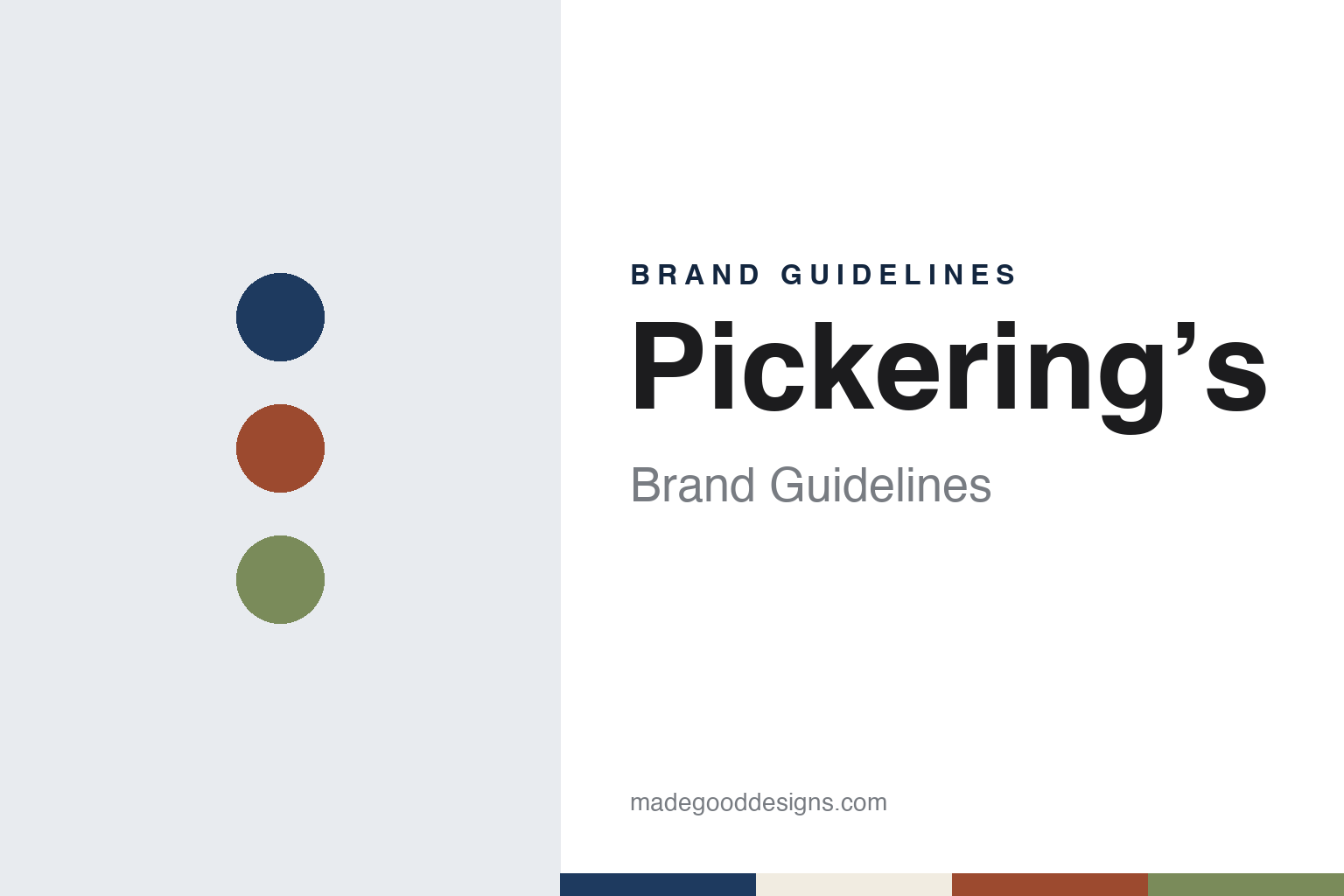 Pickering’s brand guidelines — abstract colour discs and material texture (original homage; not a Pickering’s product or logo)