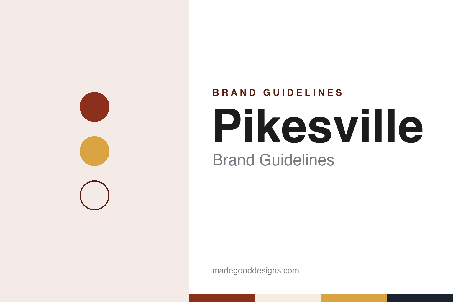 Pikesville brand guidelines — abstract colour discs and material texture (original homage; not a Pikesville product or logo)