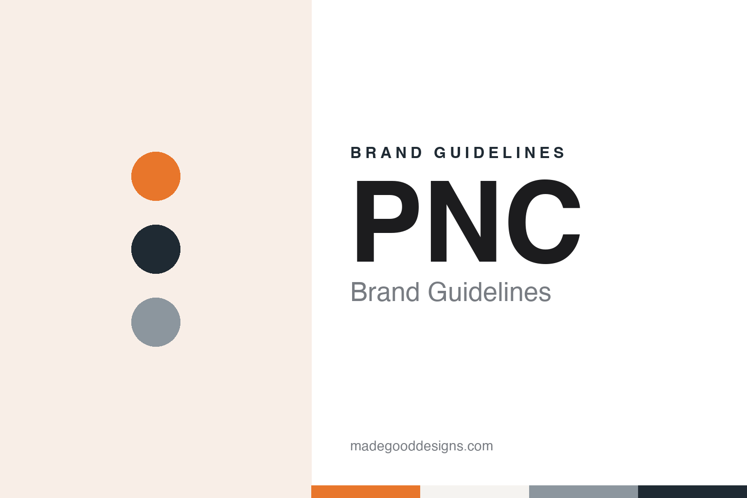 PNC brand guidelines — abstract colour discs and material texture (original homage; not a PNC product or logo)