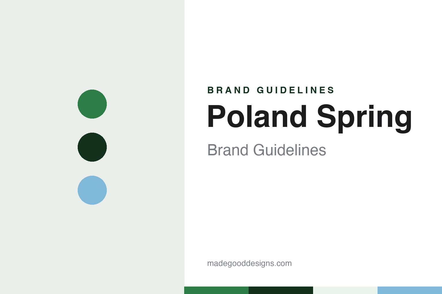 Poland Spring brand guidelines — abstract colour discs and material texture (original homage; not a Poland Spring product or logo)