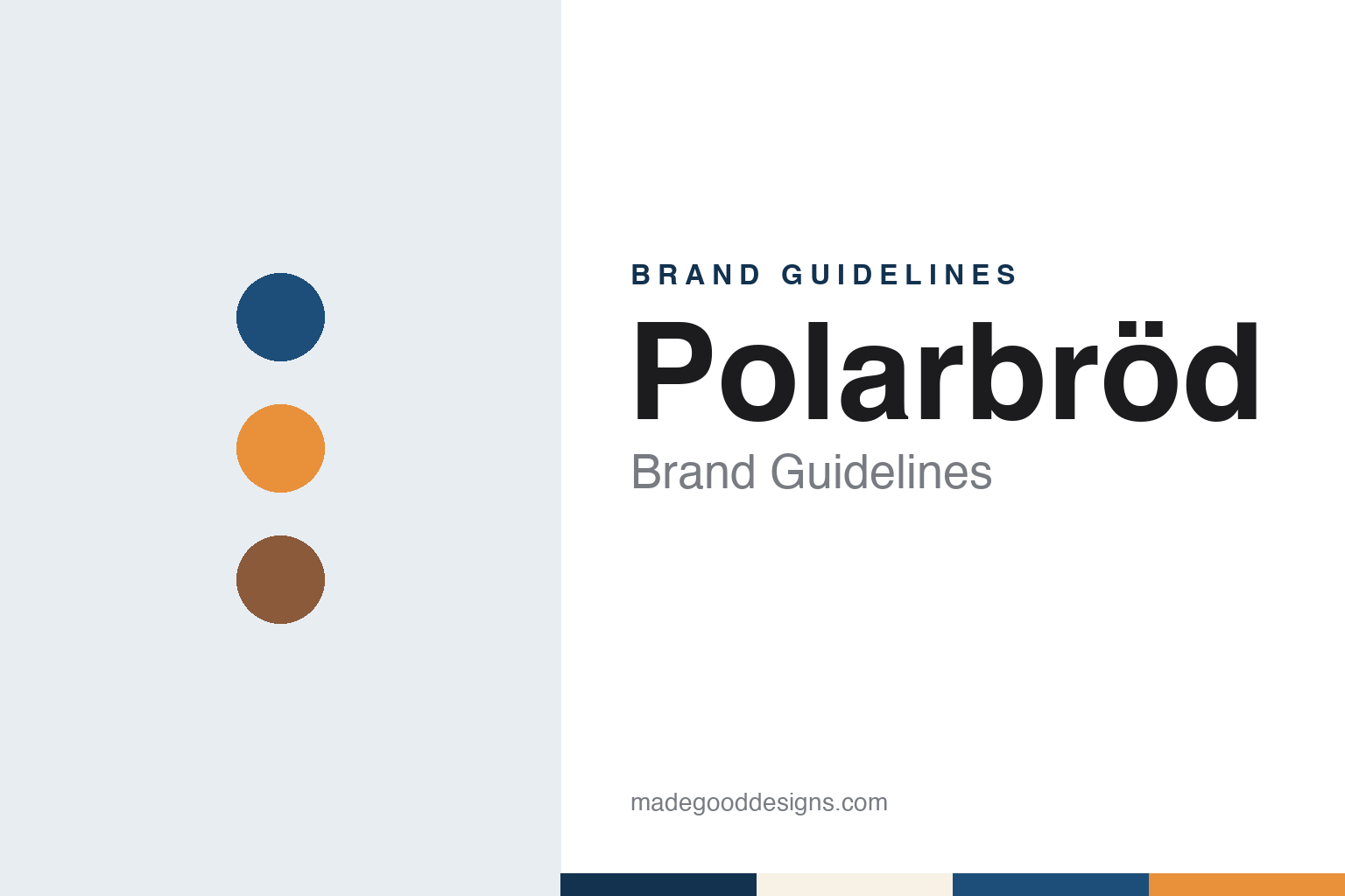 Polarbröd brand guidelines — abstract colour discs and material texture (original homage; not a Polarbröd product or logo)
