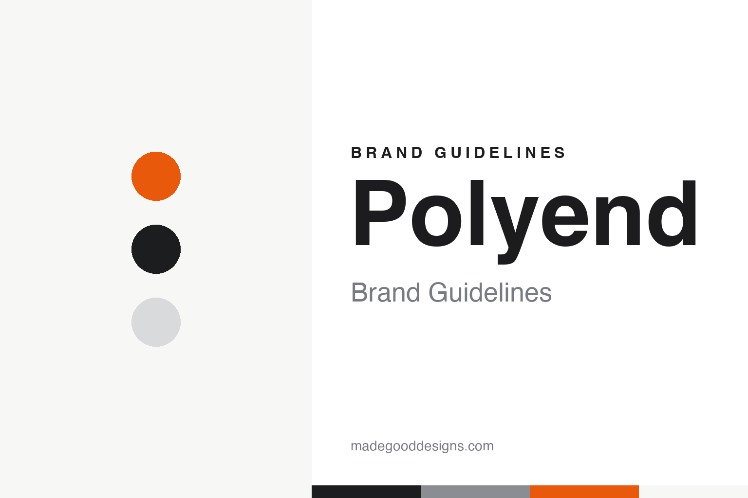 Polyend brand guidelines — abstract colour discs and material texture (original homage; not a Polyend product or logo)