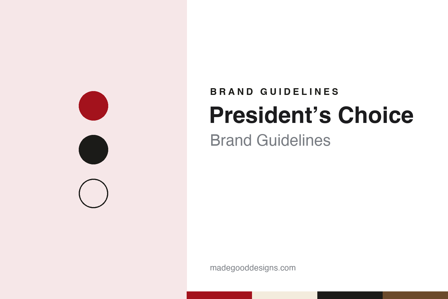 President’s Choice brand guidelines — abstract colour discs and material texture (original homage; not a President’s Choice product or logo)