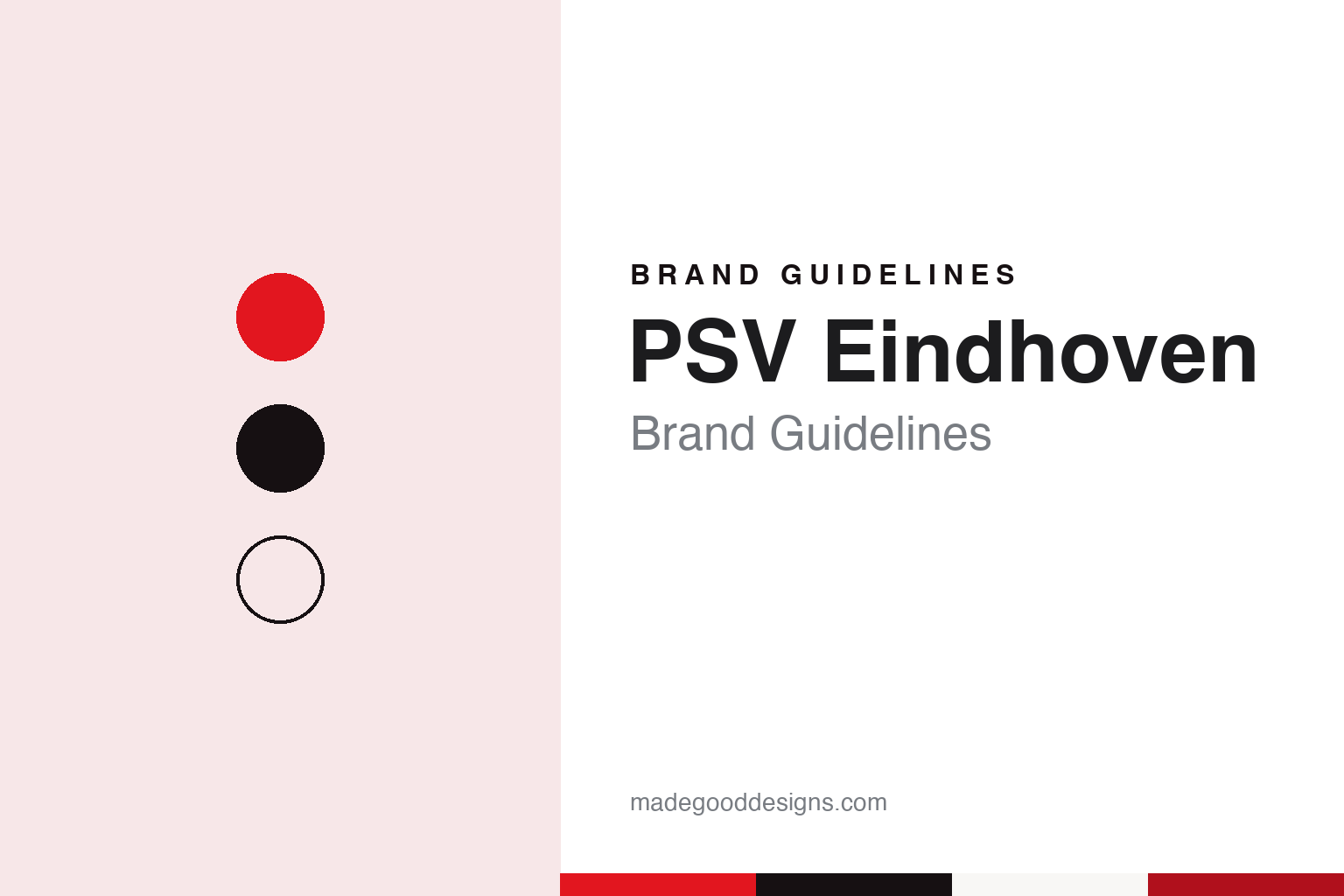 PSV Eindhoven brand guidelines — abstract colour discs and material texture (original homage; not a PSV Eindhoven product or logo)