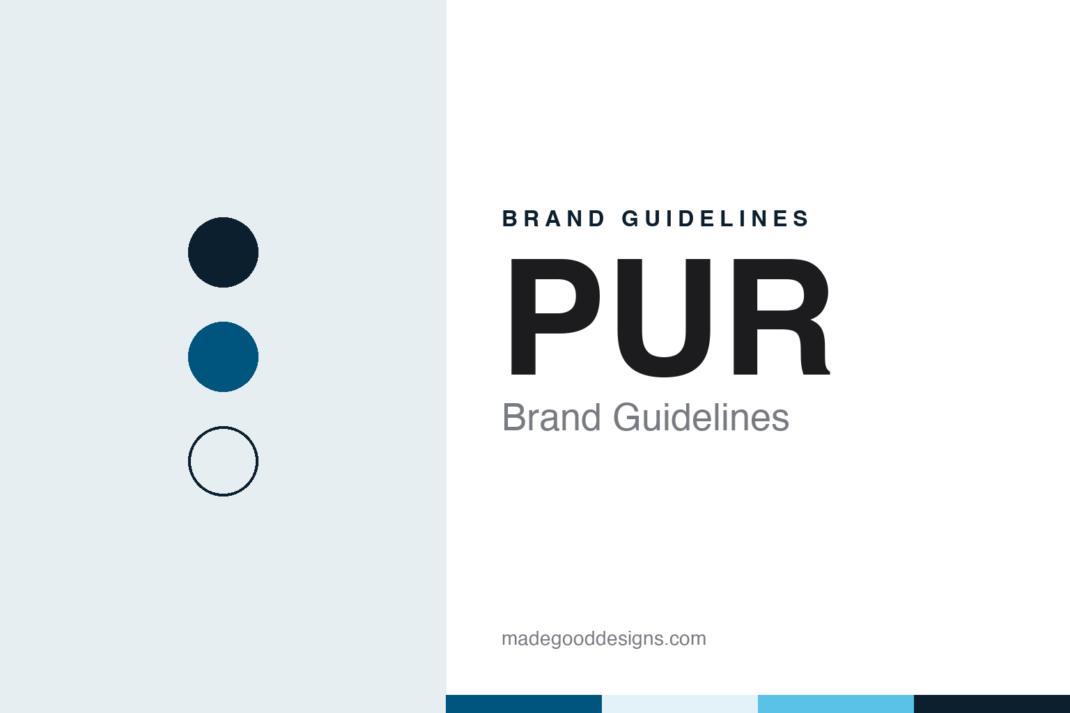PUR brand guidelines — abstract colour discs and material texture (original homage; not a PUR product or logo)