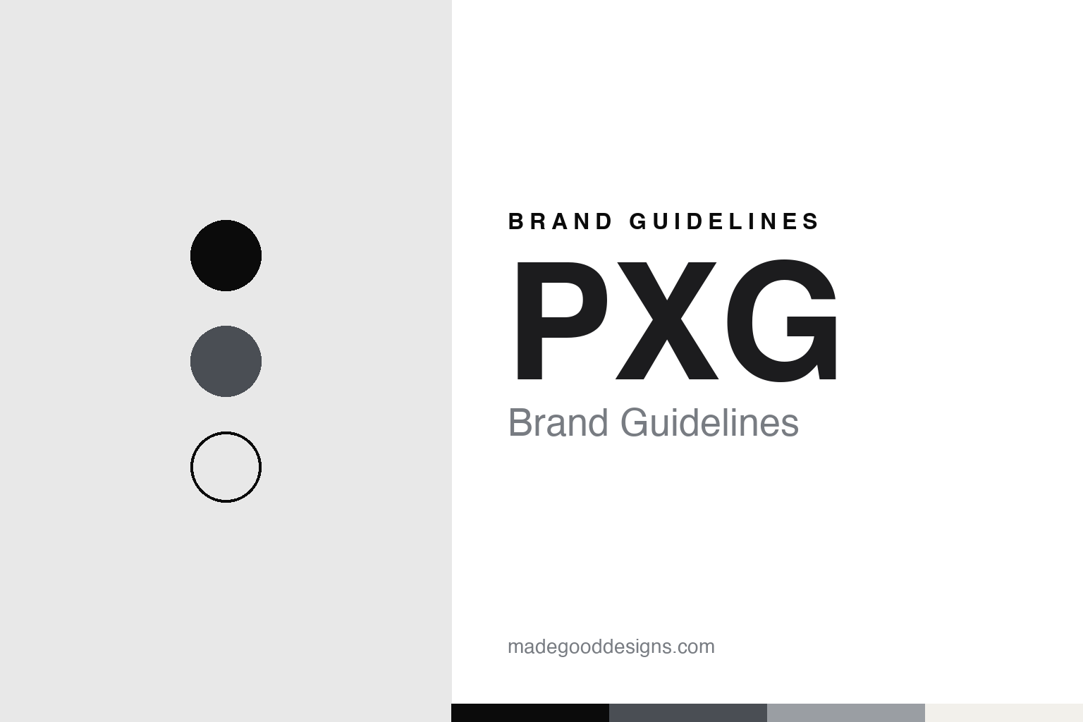 PXG brand guidelines — abstract colour discs and material texture (original homage; not a PXG product or logo)