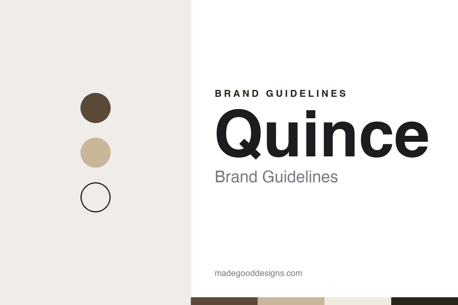 Quince brand guidelines — abstract colour discs and material texture (original homage; not a Quince product or logo)