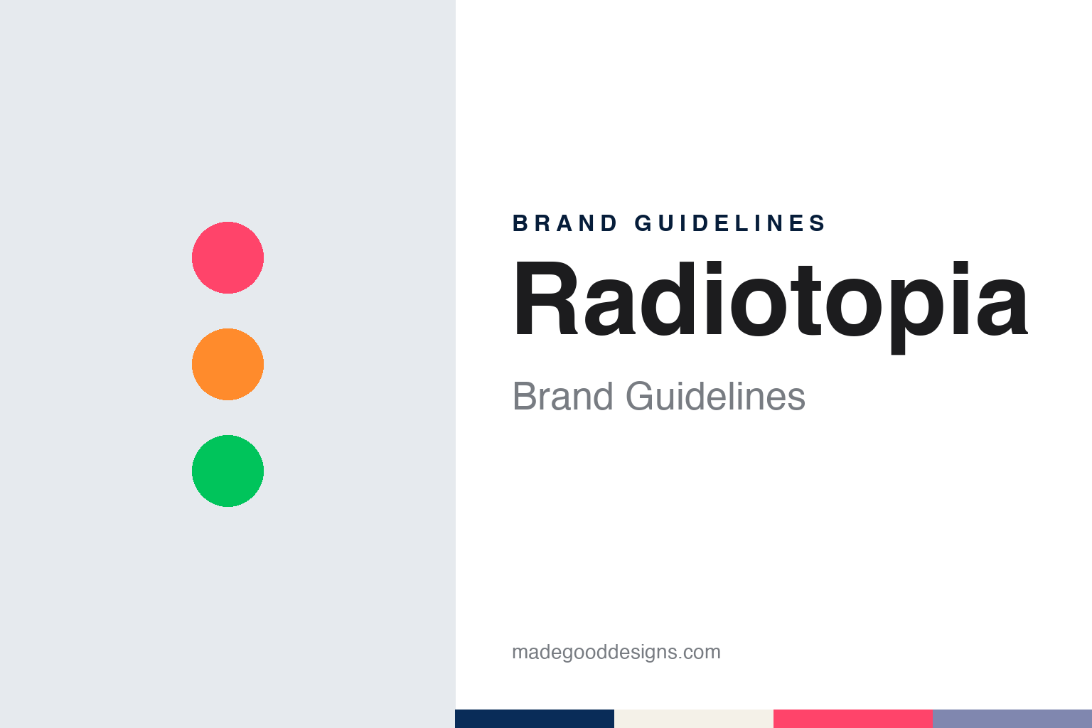 Radiotopia brand guidelines — abstract colour discs and material texture (original homage; not a Radiotopia product or logo)