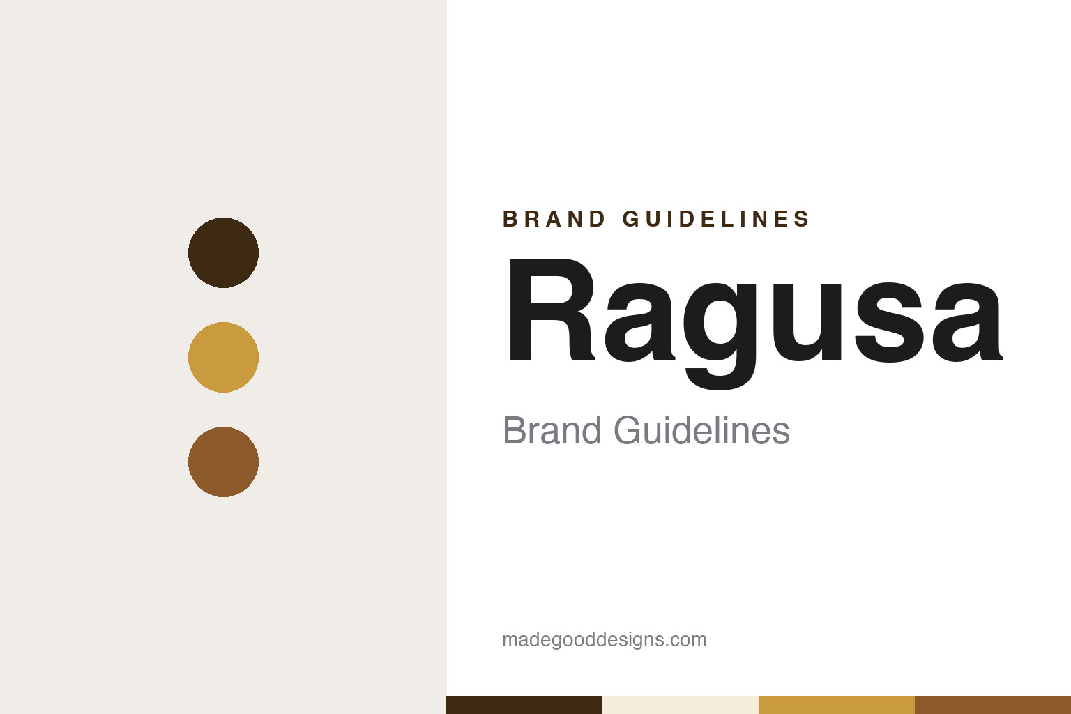Ragusa brand guidelines — abstract colour discs and material texture (original homage; not a Ragusa product or logo)