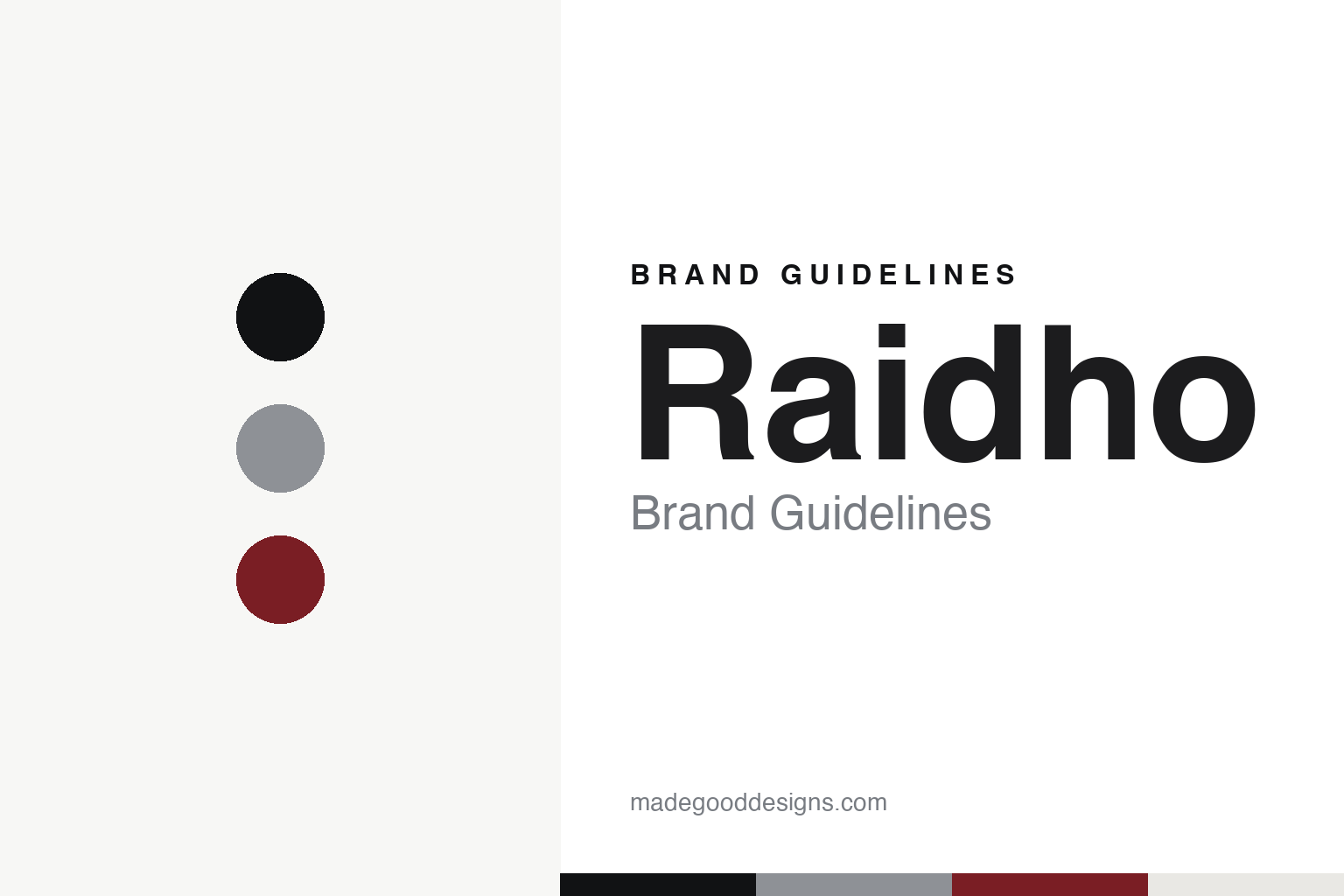Raidho brand guidelines — abstract colour discs and material texture (original homage; not a Raidho product or logo)